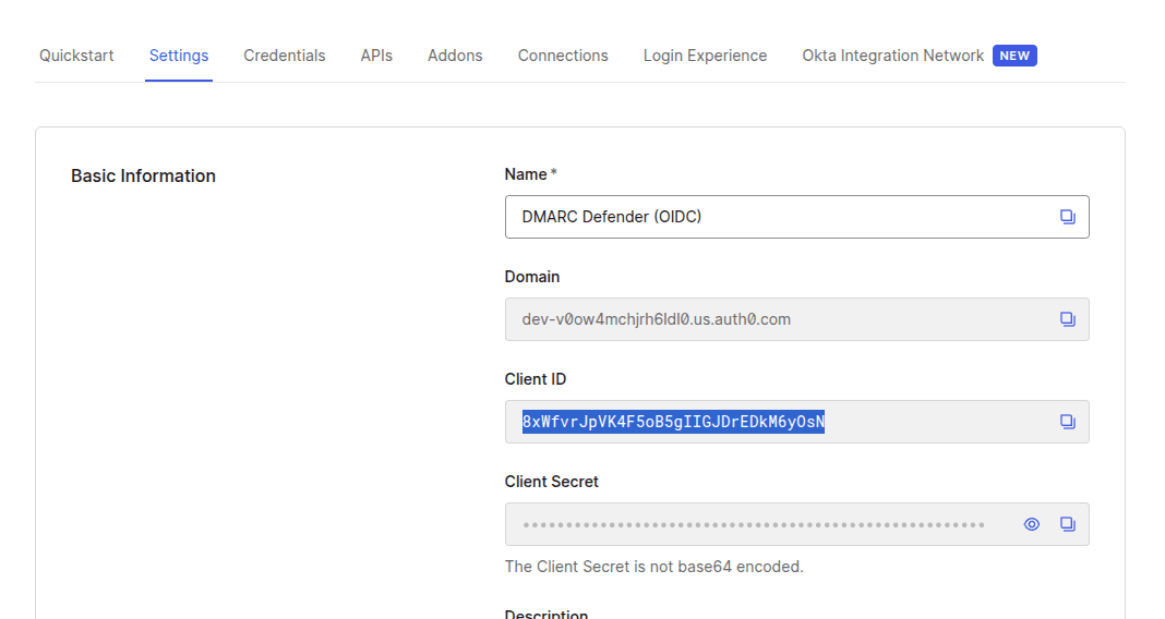 Auth0 client credentials