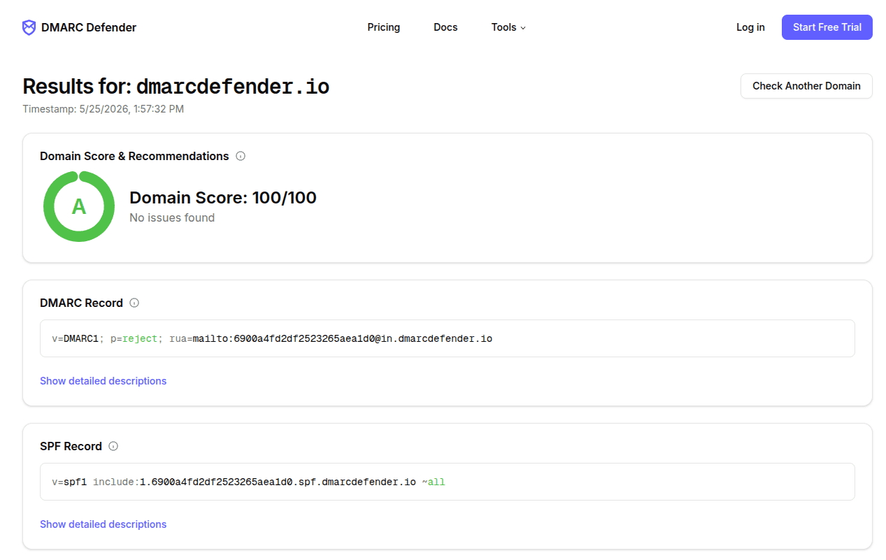 Domain Check Results